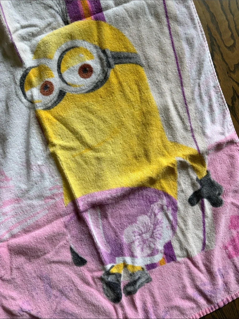 Pink Minion Beach Towel